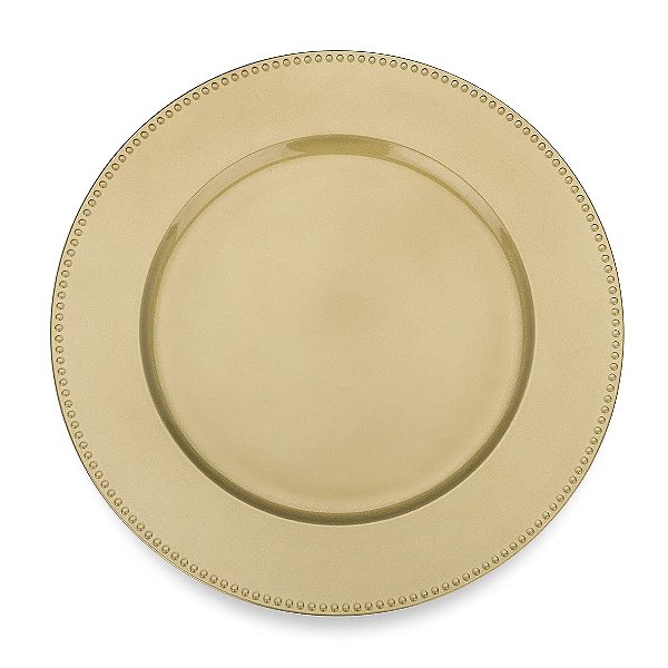 Sousplat Plástico Dourado Brilhante 33cm