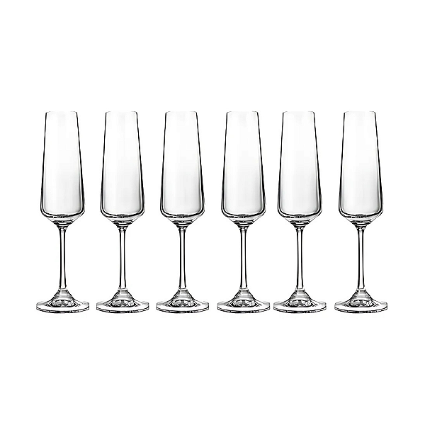 Jogo De 6 Taças Para Champanhe 160ml Cristal Corvus Bohemia Cor Transparente