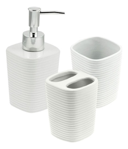 Conjunto 3 Pecas P/ Banheiro De Cerâmica Wolff