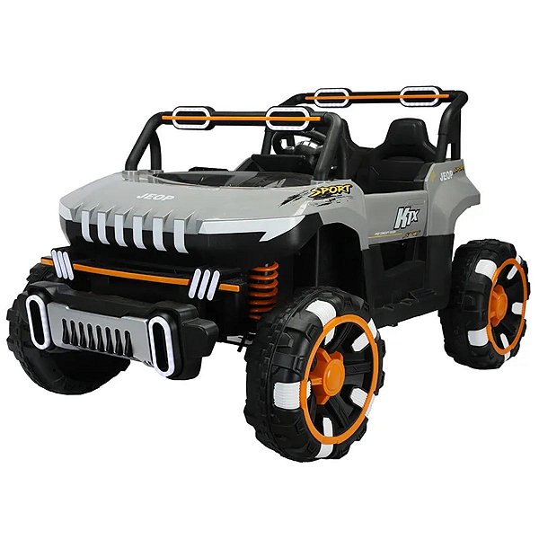 Carrinho Elétrico Infantil Super Jeep 2 Lugares Grey Unitoys