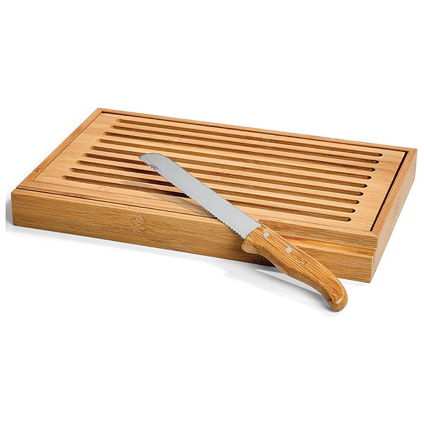 Tabua para Pães Migalheira de Bambu com Faca Ecokitchen