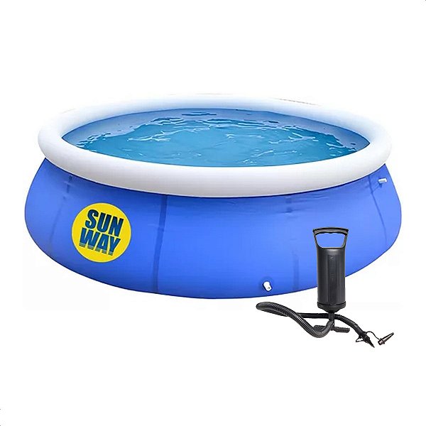 Kit Piscina Inflável 2490 Litros + Bomba de Ar Manual