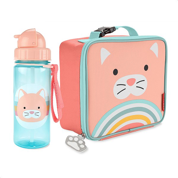 Kit Hora do Lanche - Lancheira Térmica + Garrafinha Zoo Gatinha Skip Hop
