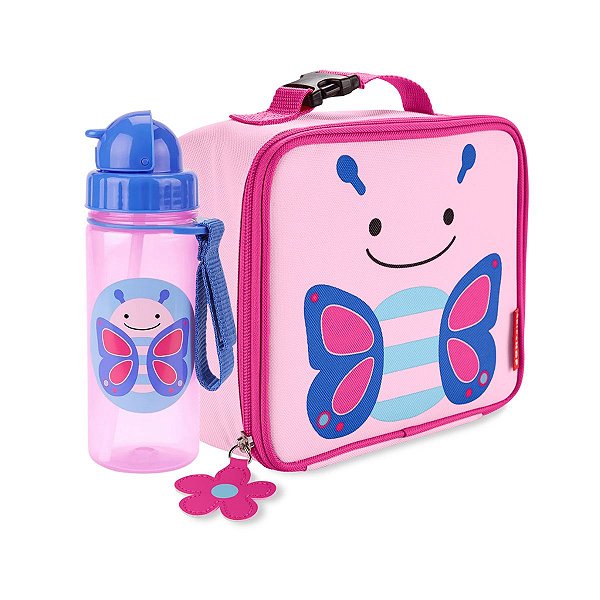 Kit Hora do Lanche - Lancheira Térmica + Garrafinha Zoo Borboleta Skip Hop