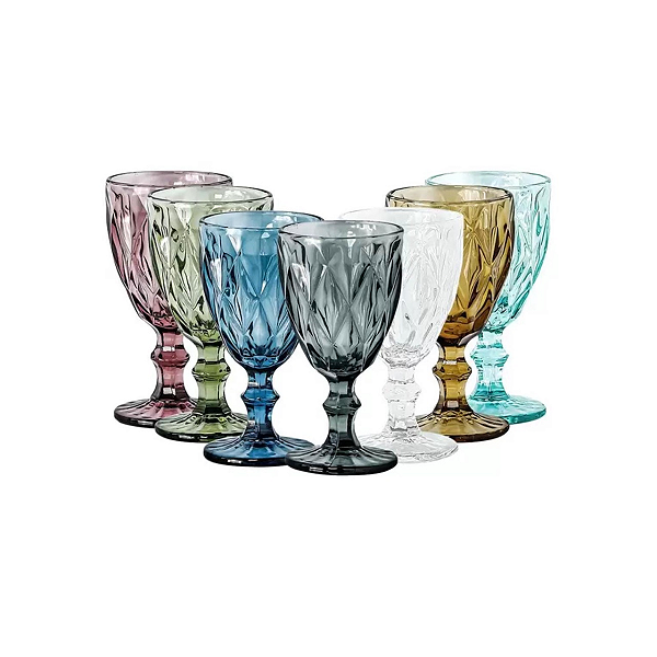 Jogo De 6 Taças De Vidro Diamond 260ml