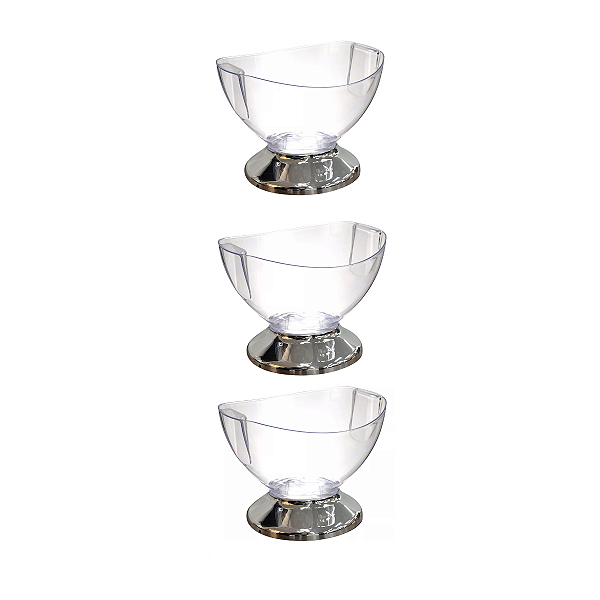 3 Champanheira Premium Acrilico Com Base Metalizada 12 Litros