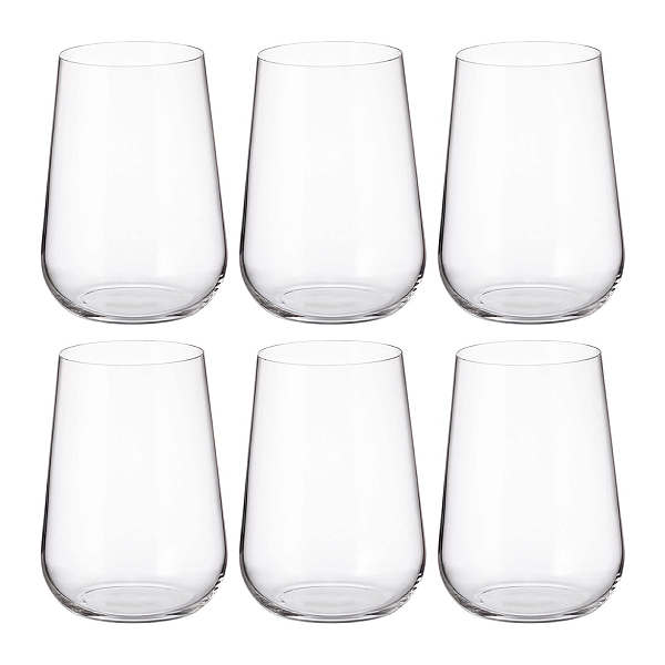 Kit 6 Copos Ardea em Cristal Ecológico Bohemia 470ml