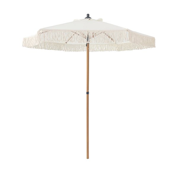 Ombrelone Com Franja Off White  2,4m