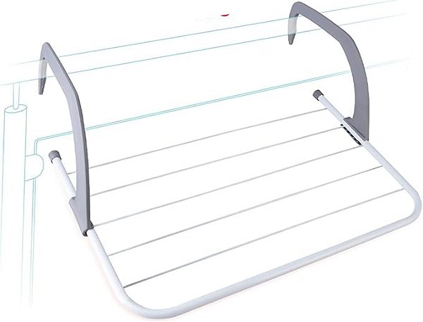 Varal Portátil Dobrável Prático Porta Janela Apartamento Seca Roupa 55x34x13Cm