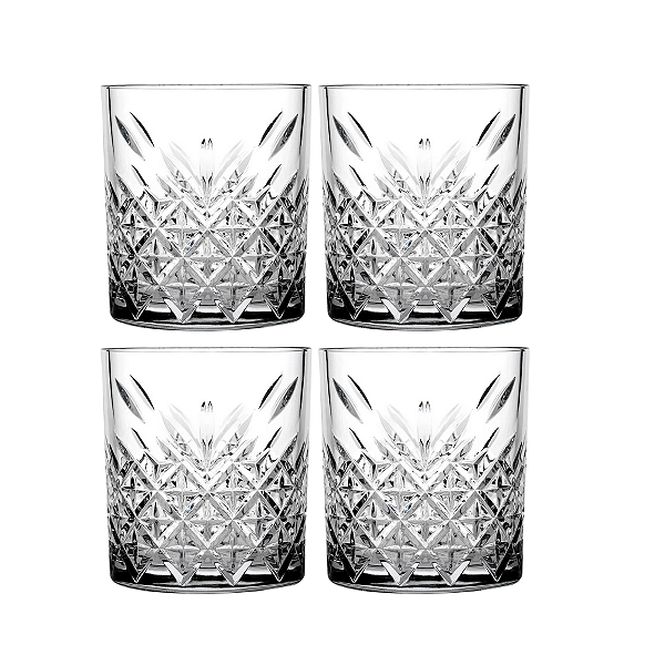 Kit 4 Copos para Whisky de Vidro Timeless Pasabahce 345ml