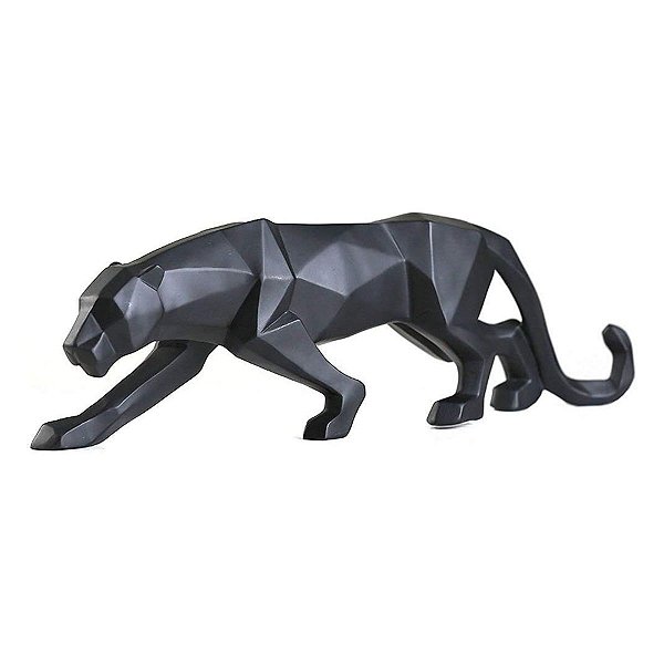 Escultura Pantera em Resina Preta P