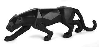 Escultura Pantera em Resina Preta G