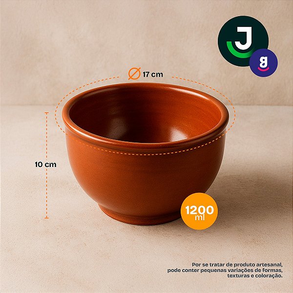 Cumbuca Barro Feijoada N3 1,2 Litro 10cm X 16cm Motta