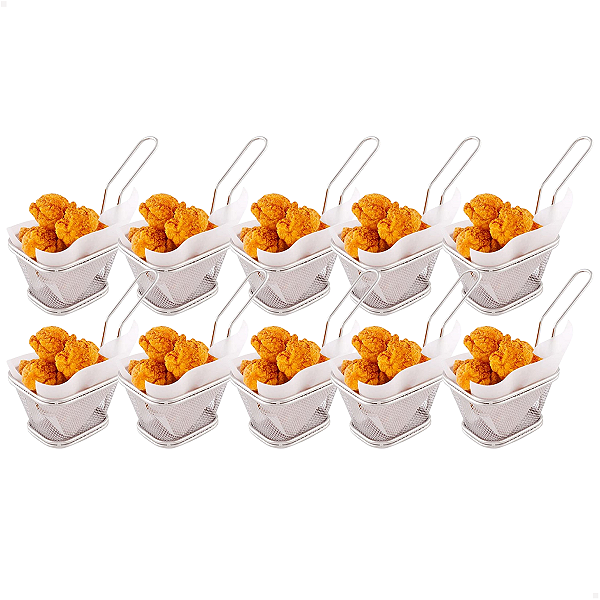 10 - Cesta Para Servir Porções Batata Frita Frango 13x11x8cm