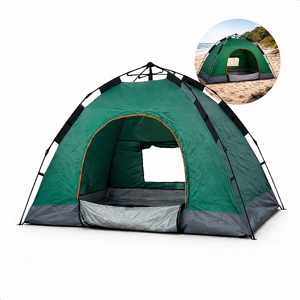 Barraca De Camping Automática 3 A 4 Pessoas | Pop Up Com Montagem Rápida Em 3 Segundos | Impermeável, Leve E Resistente