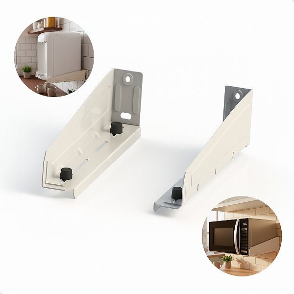 Suporte Para Forno Micro-ondas Sbr 5.0 Resistente E Ajustável Estrutura De Aço, Fácil Instalação, Ideal Para Cozinha Mod