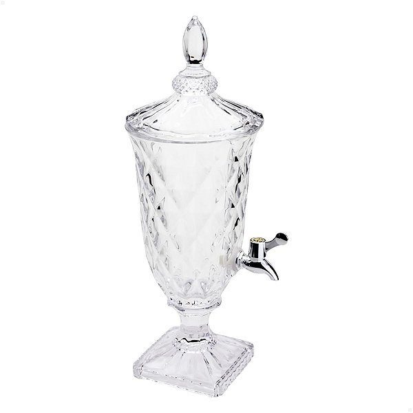 Suqueira De Cristal Transparente Diamond 2l Jarra Dispenser Transparente
