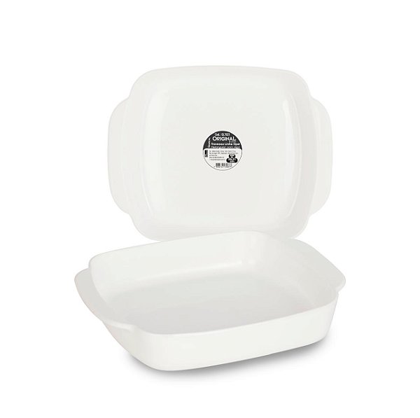 Travessa Assadeira Retangular Tropical 29x21x5 Cm 2 Litros Branco