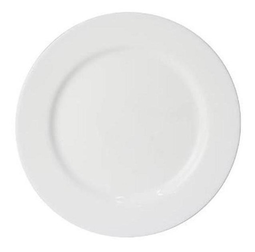 Prato Raso Vidro Branco Oren 26cm Everyday Opalino Redondo Liso