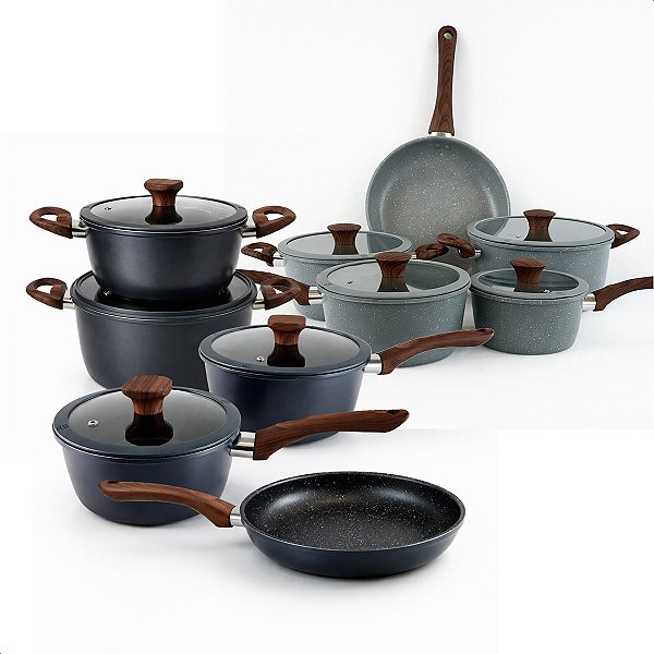 Conjunto 5 Panelas com Indução e Revestimento Cerâmico