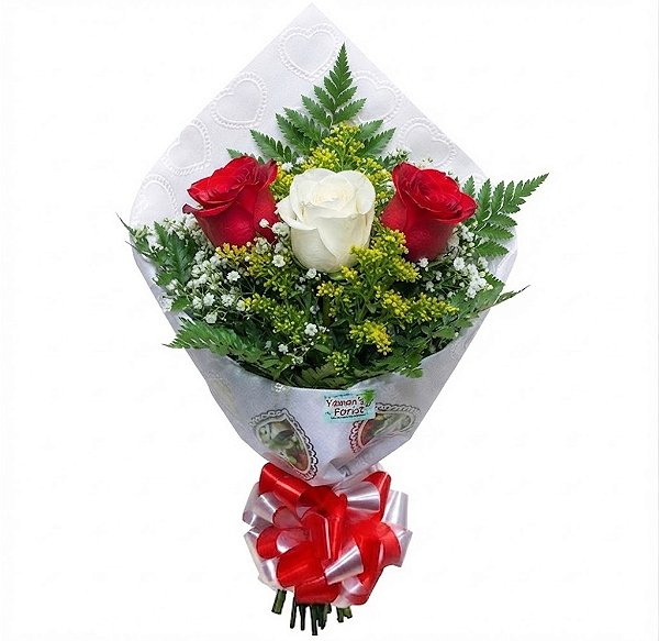 JF015 - Arranjo com 3 rosas
