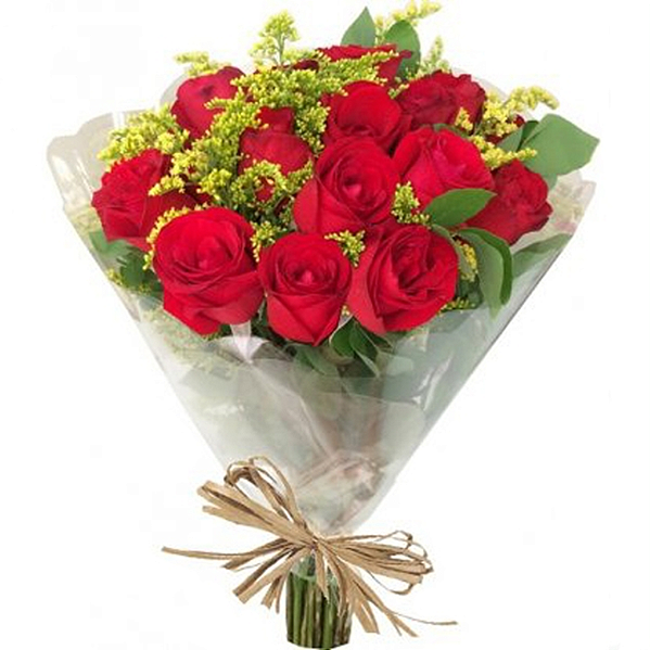 Buquê 12 rosas vermelhas