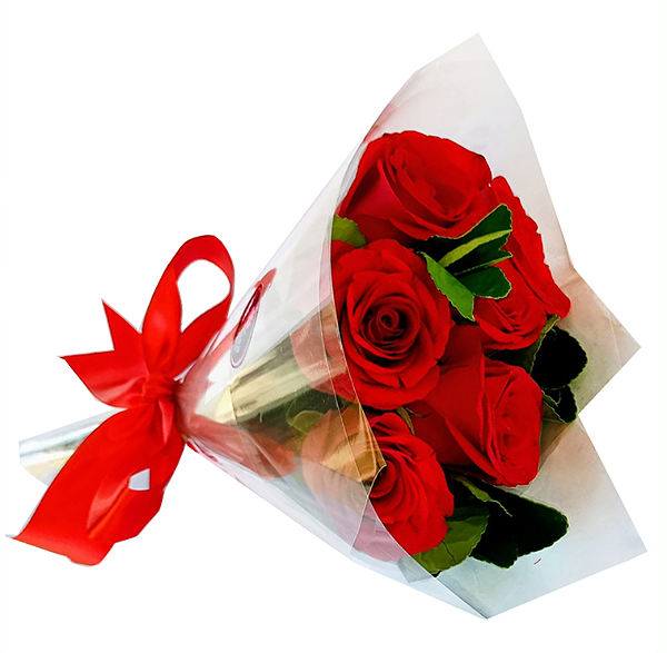 Buquê 6 rosas vermelhas