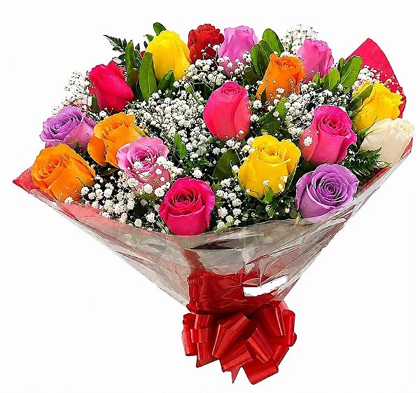 06 - Buquê 24 rosas sortidas