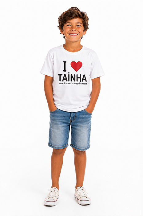 Camiseta Infantil Mané Darci I Love Tainha