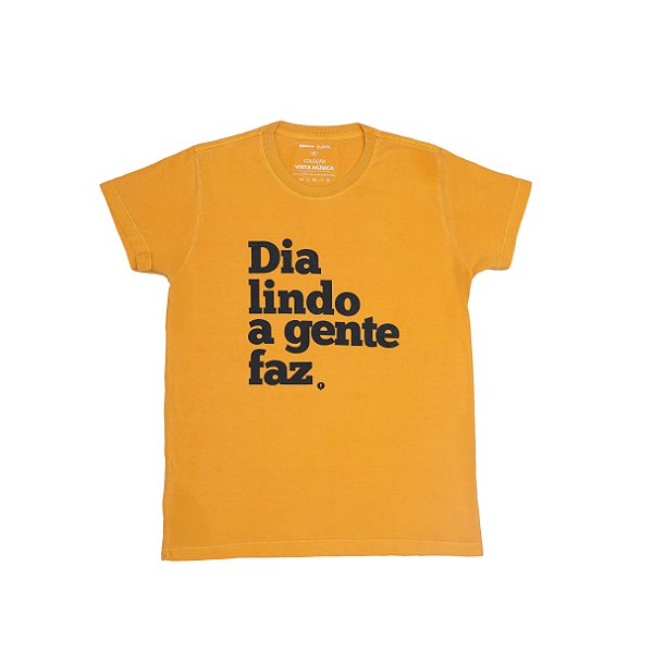 Camiseta Dazaranha Dia Lindo Amarela Estonada