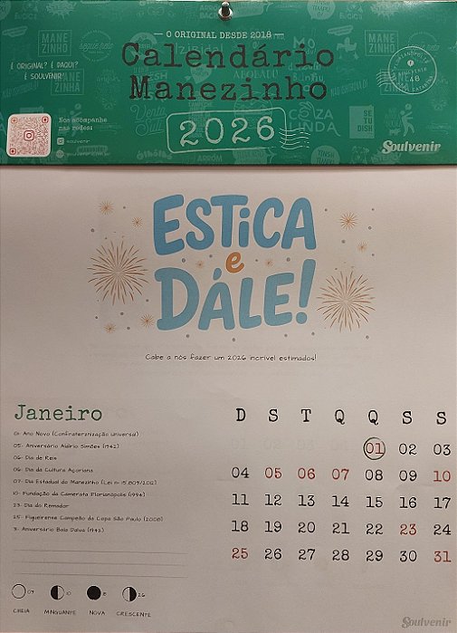 CALENDÁRIO MANEZINHO 2026