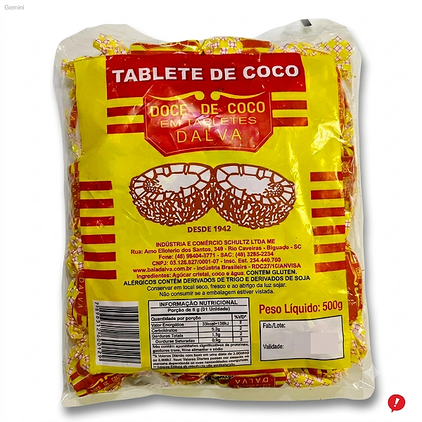 Saco Bala Dalva 500 gramas