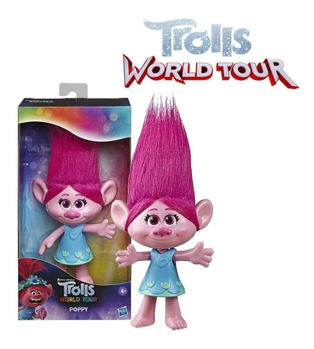 Boneca Trolls World Tour Figura Básica Poppy 20 Cm Hasbro