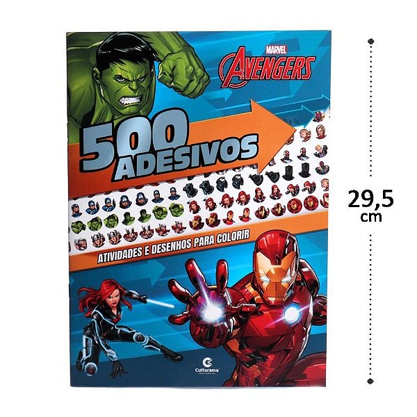 Livro De Atividades Pra Colorir Com 500 Adesivos Educativo Avengers