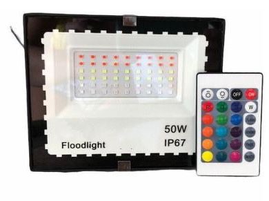 Refletor com Memoria Holofote LED 50W IP65/IP66 A prova D'Água  RGB Multicolorido