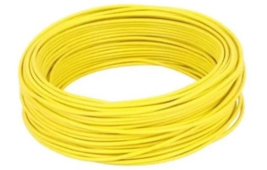 Fio Cabo Flexível 1,5 mm Energia Elétrica Rolo 100 Metros Amarelo Anti Chamas