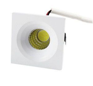 Mini Spot LED 1W De Embutir Quadrado Teto Cob Branco Quente 3000k