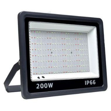 Refletor MicroLED Ultra Thin LED 200W RGB com Memória e Controle Carcaça Preta