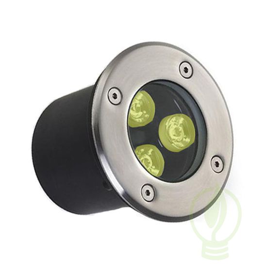 Spot Balizador LED 3W Embutir Para Chão Jardim e Piso Branco Quente IP67 A Prova D'Agua