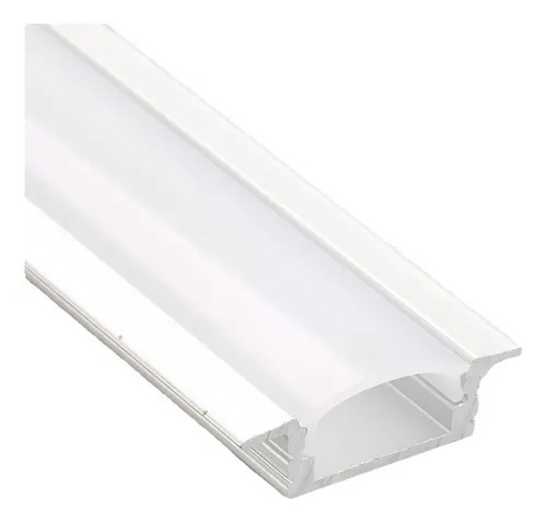 Perfil Alumínio Slim 25mm Branco Para Fita Led Embutir 2metros