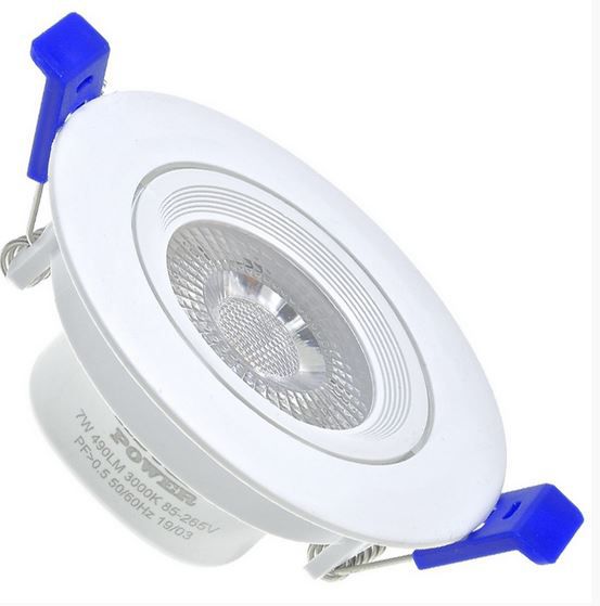 Spot 7W LED Dicróica Direcionavel Redondo Gesso Sanca De Embutir Branco Quente 3000k