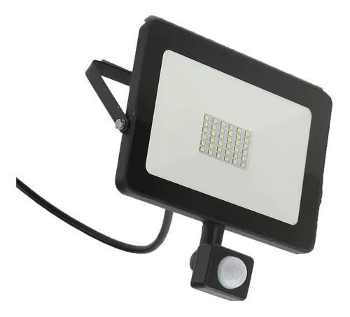 Refletor Holofote LED 30W Com Sensor De Presença Fotocélula Branco Frio 6000k