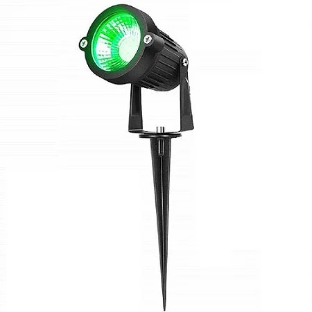 Luminária LED 5W Espeto De Jardim Cob Verde Prova D'água