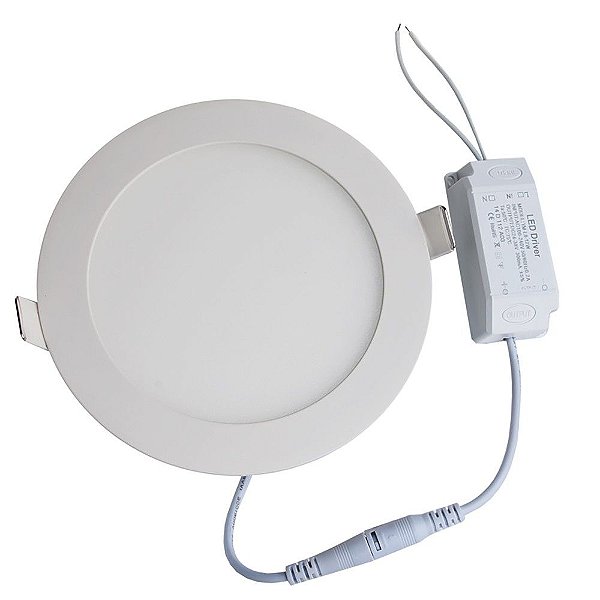 Luminária Plafon LED 3W 8x8 Redondo De Embutir Branco Frio 6000k