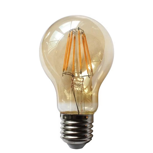 Lâmpada LED 4W Bulbo A60 Vintage Carbon Filamento Branco Quente 2700k