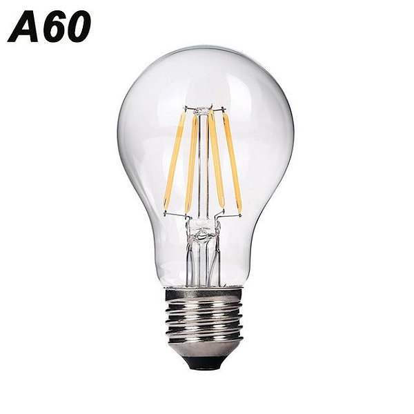 Lâmpada 4W LED Bulbo A60 Vintage Carbon Branco Quente 2700k