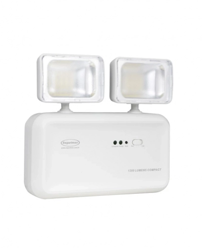 Luminária de Emergência LED 1200 Lúmens Predial | 2 Faróis