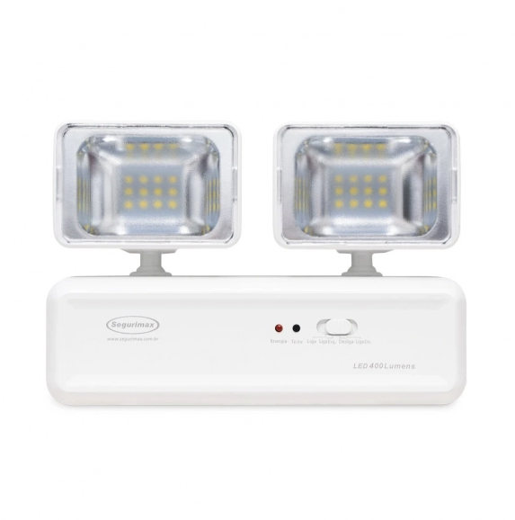 Luminária de Emergência LED 400 Lúmens | 2 Faróis