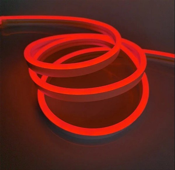 Perfil Flexivel Embutir Com Led / 12x12mm 50 Metros Vermelho