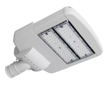 Luminária Pública LED Modular 100W Branco Neutro 4000k Carcaça Cinza Iluminação Pública Poste de Rua